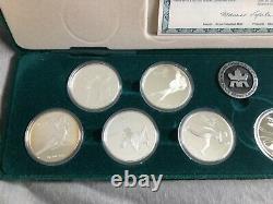 1988 Calgary Olympics 10 sterling silver coin set