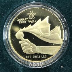 1988 Calgary Winter Olympics Canada Coin Set 10x $20 Sterling Silver, $100 Gold