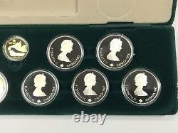 1988 Calgary Winter Olympics Canada Coin Set 10x $20 Sterling Silver, $100 Gold