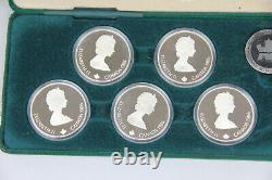 1988 Calgary Winter Olympics Canadian Proof Silver Coin Set 10 Coins withBox