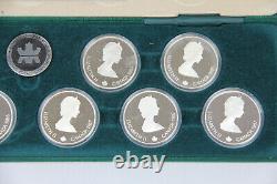 1988 Calgary Winter Olympics Canadian Proof Silver Coin Set 10 Coins withBox