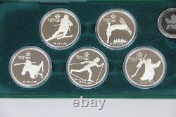 1988 Calgary Winter Olympics Canadian Proof Silver Coin Set 10 Coins withBox