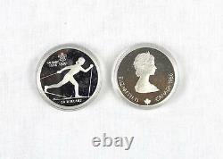1988 Canada Calgary Silver Proof Olympic 10 Coin Set COA and original Velvet Box