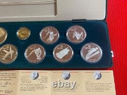 1988 Canada Olympic 11 pc Proof Coin set! 1 Gold $100 coin, 10 $20 silver coins