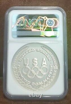 1988 NGC MS 68 U. S 1.5oz Silver Medal OLYMPIC-POLE VAULT Salvador Dali