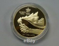 1988 Olympic Calgary 10 Coin Silver & 1 Gold Proof Set Original box with COA