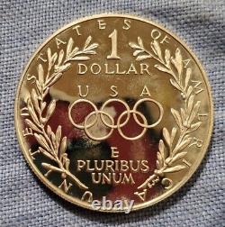 1988 Olympic Proof Silver $1 Dollar and $5 Gold Coin Set with COA