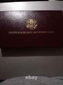 1988 Olympic Proof Silver Dollar and Gold Five Dollar Coin Set With Box & COA