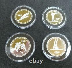 1988 Panama 1 balboa Olympic Winter Games Calgary SKI JUMP proof silver coin