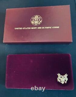 1988 Proof Olympic Coins Silver Dollar and $5 Gold Commemorative Set
