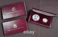 1988 Proof Silver Dollar and Gold Five Dollar US Olympic Coins