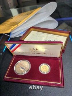 1988 Proof Silver Dollar and Gold Five Dollar US Olympic Coins (see photos)