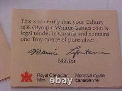 1988 Royal Canadian Mint $20 Calgary Olympic Proof Silver Coin Set 10 OZT With OGP