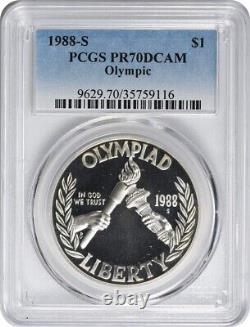 1988-S Olympic Commemorative Dollar PR70DCAM PCGS Proof 70