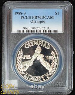 1988-S Olympic PR70 DCAM PCGS Silver Commemorative Coin One Dollar PF70 Proof