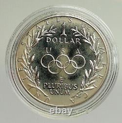 1988 S UNITED STATES US Olympics Seoul Korea OLD Proof SILVER Dollar Coin i94800