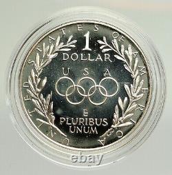 1988 S UNITED STATES US Olympics Seoul Korea OLD Proof SILVER Dollar Coin i94808
