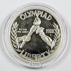 1988-S US Olympic Commemorative Silver Dollar & Gold $5 Proof Coins 192167B