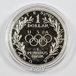 1988-S US Olympic Commemorative Silver Dollar & Gold $5 Proof Coins 192167B