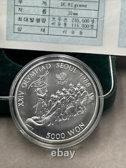 1988 SOUTH KOREA Seoul OLYMPIC GAMES Uncirculated Silver Coin Set Diving D541