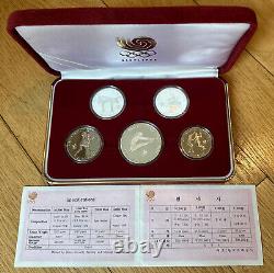 1988 Seoul Olympics Beautiful Silver Proof Commemorative Coins Medal Set Of 5