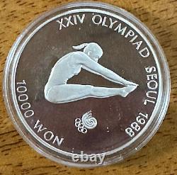 1988 Seoul Olympics Beautiful Silver Proof Commemorative Coins Medal Set Of 5