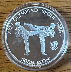 1988 Seoul Olympics Beautiful Silver Proof Commemorative Coins Medal Set Of 5