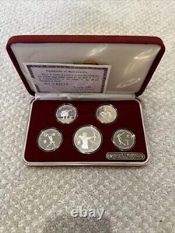 1988 Seoul Olympics Silver 5-Coin Proof Commemorative Set with Box and COA