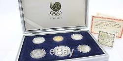 1988 South Korea Seoul Olympic Games 6 Coin Silver Proof & 1/2 Oz Gold Coin Set