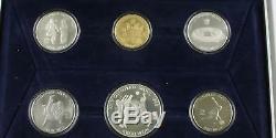 1988 South Korea Seoul Olympic Games 6 Coin Silver Proof & 1/2 Oz Gold Coin Set