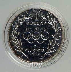 1988 UNITED STATES US Olympics Seoul Korea OLD Proof SILVER Dollar Coin i94193