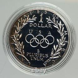 1988 UNITED STATES US Olympics Seoul Korea OLD Proof SILVER Dollar Coin i94196