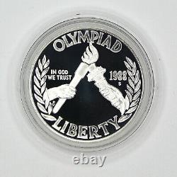 1988 US Olympic 2 Coin Commemorative Proof Set Gold, Silver OGP