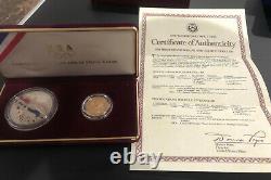 1988 US Olympic Silver Dollar And Gold Five Dollar Coins