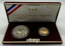 1988 Us Mint Olympics 2 Coin Gold & Silver Commemorative Set Proof Ogp