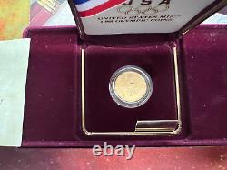 1988-W Olympic $5 Gold BU Coin withBox + COA RP-84