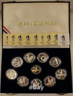 1989-1991 France Albertville'92 Winter Olympics Gold & Silver Proof Coin Set
