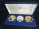 1989 Bu Proof Us Olympic Festival 2 Silver Coins, 1 Bronze Coin 3pc Set With Coa
