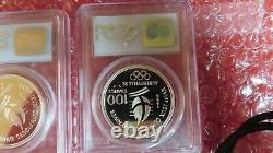 1990 France 100 Francs Slalom Skiing 22 gram Silver Coin PCGS PR68 olympics