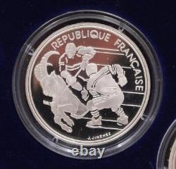 1992 Albertville winter Olympics 9-Silver coins with Medallion & box Gem Proof