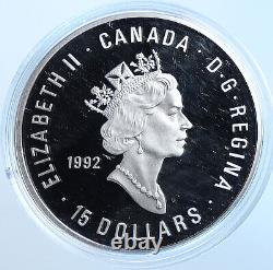 1992 CANADA UK Queen VICTORIA 100Yr OLYMPICS Proof Silver 15 Dollar Coin i114646