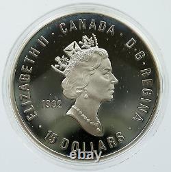 1992 CANADA UK Queen VICTORIA 100Yr OLYMPICS Proof Silver 15 Dollar Coin i116033