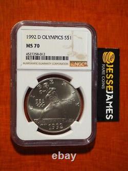 1992 D $1 Silver Olympics Baseball Commemorative Dollar Ngc Ms70 Brown Label