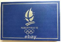 1992 FRANCE Olympic Albertville Silver Coin Set 9 Coins 100 Franks PROOF BOX