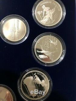 1992 France. Albertville Olympic Coin Set. 9 Coins + Token 100F 0.900 Silver