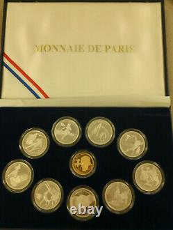 1992 France Albertville Olympics 10 Coin Gold and Silver Proof Set