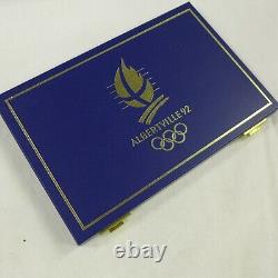 1992 France Winter Olympics Albertville 9 Coins Silver Proof Set Mint Case