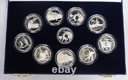 1992 Silver Paris France 7.17 Oz Winter Olympics 10 Sports Coin Set