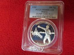 1992 Summer Olympics Bhutan. 925 Silver PCGS PR 68 Graded Coin Boxer Boxing