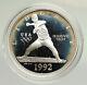 1992 United States Usa Xxv Olympics Baseball Old Proof Silver Dollar Coin I94797